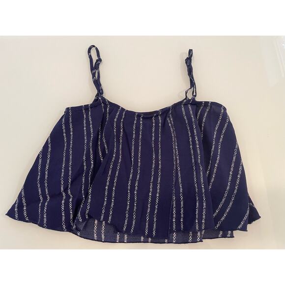 Olivaceous Cropped Swing Tank Top Blue Size S Rayon Adjust Straps - Picture 3 of 4